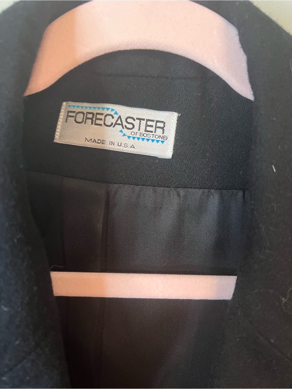 Forecaster of Boston 100% Wool Long Black Coat